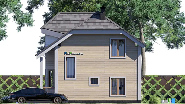 Проект дома с мансардой 8х8 м S80м2 F-17477