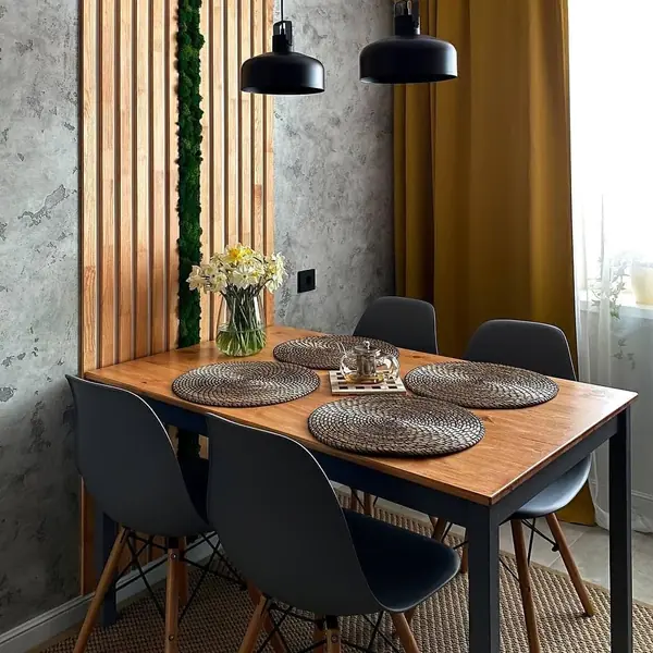 Стильная серая угловая кухня с экстраматовыми фасадами