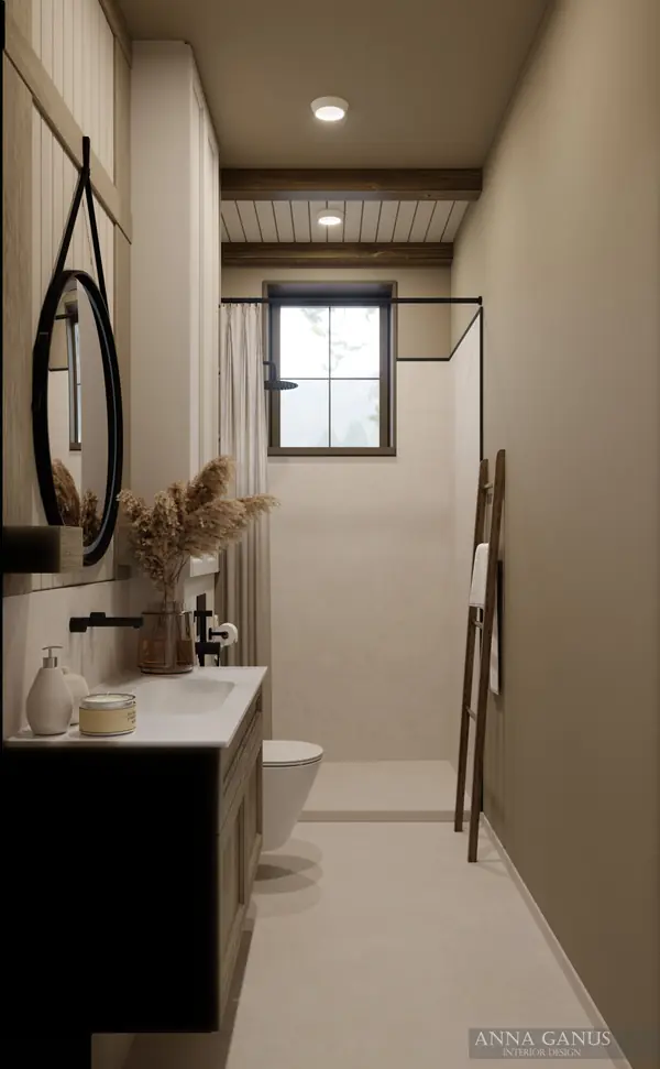 Домик в деревне в природных оттенках.