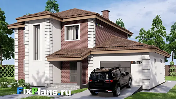 Проект двухэтажного дома 13х16 м S213м2 F-16982