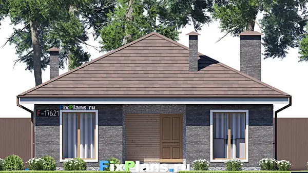 Проект одноэтажного дома 10х10м S76м2 F-17621