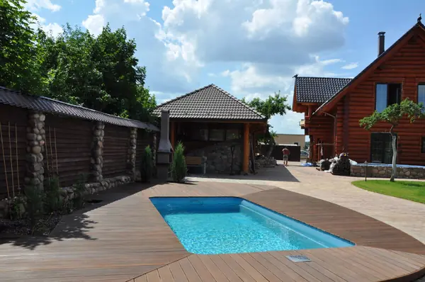 Бассейн. Водоём. Благоустройство территории (п.Прилесье, Минская обл.)