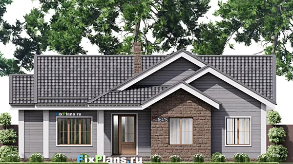 Проект одноэтажного дома 16х15м S150м2 F-16415