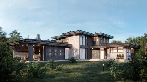 Двухэтажный дом в стиле Райта «Веллингтон»