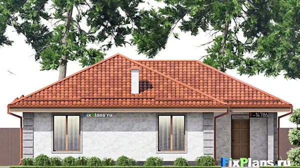 Проект одноэтажного дома 14х12м S116м2 F-14786
