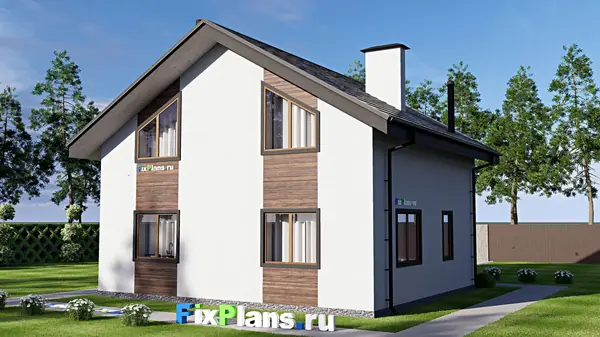 Проект дома с мансардой 10х10 м S128м2 F-18098