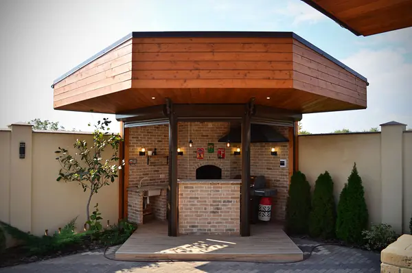 Летняя кухня с навесом