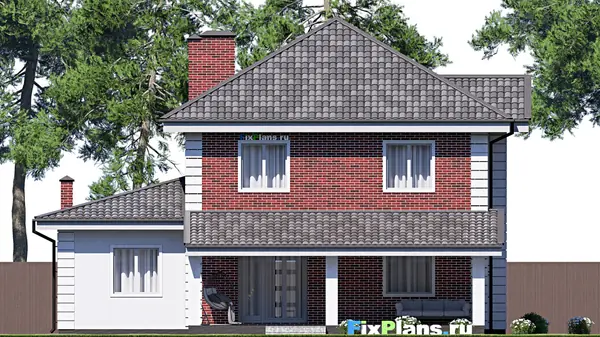 Проект двухэтажного дома 14х14 м S178м2 F-17315