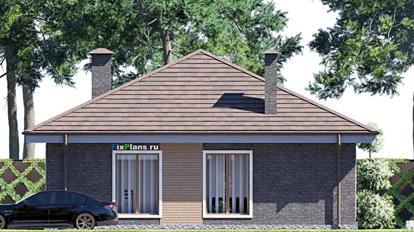Проект одноэтажного дома 10х10м S76м2 F-17621