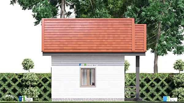 Проект дома с мансардой 7х6 м S40м2 F-15371