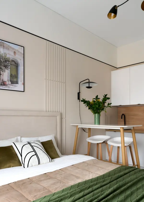 Квартира — студия по дизайн проекту Екатерины Тагировоq