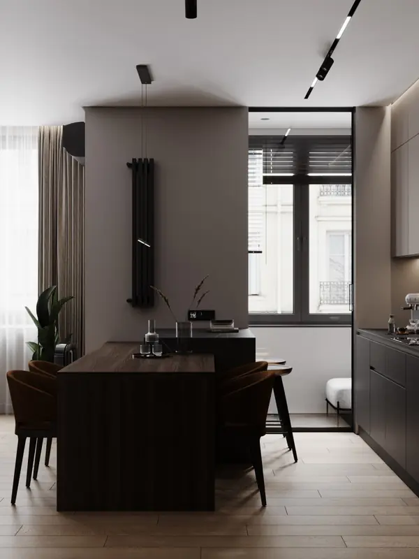 Брутальный современный интерьер, ЖК Румянцево Парк