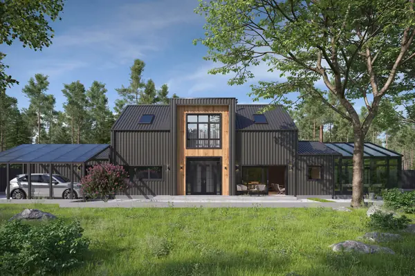 Современный дом с зимним садом