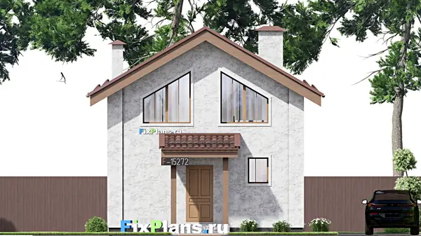 Проект дома с мансардой 7х10 м S86м2 F-15272