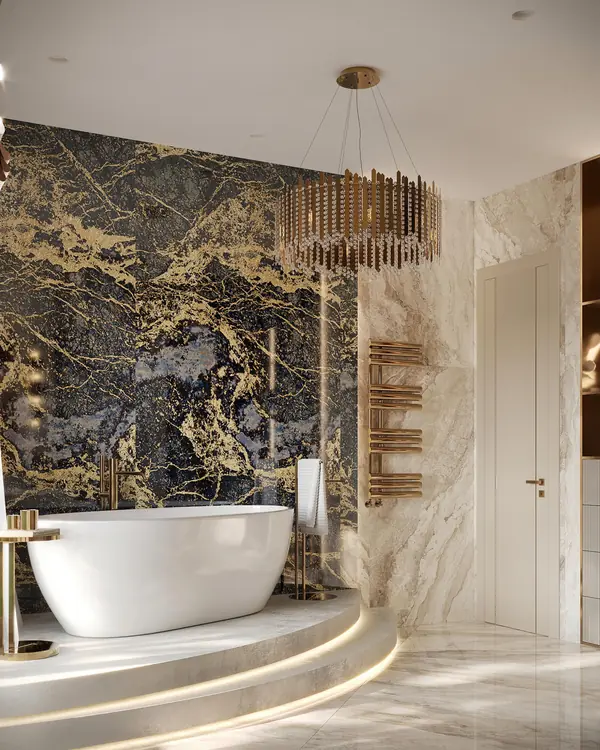 Роскошный дизайн квартиры в стиле современная классика в ЖК "Квартал Лахта парк"