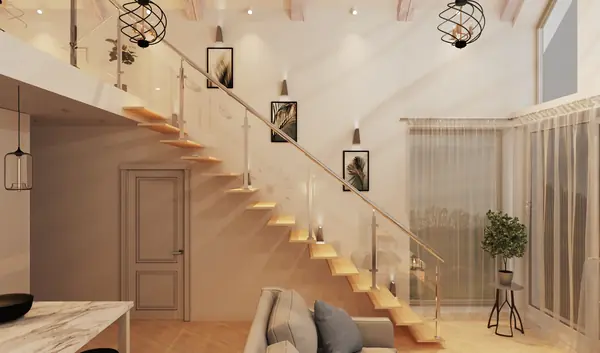 Загородный дом: кухня-гостиная