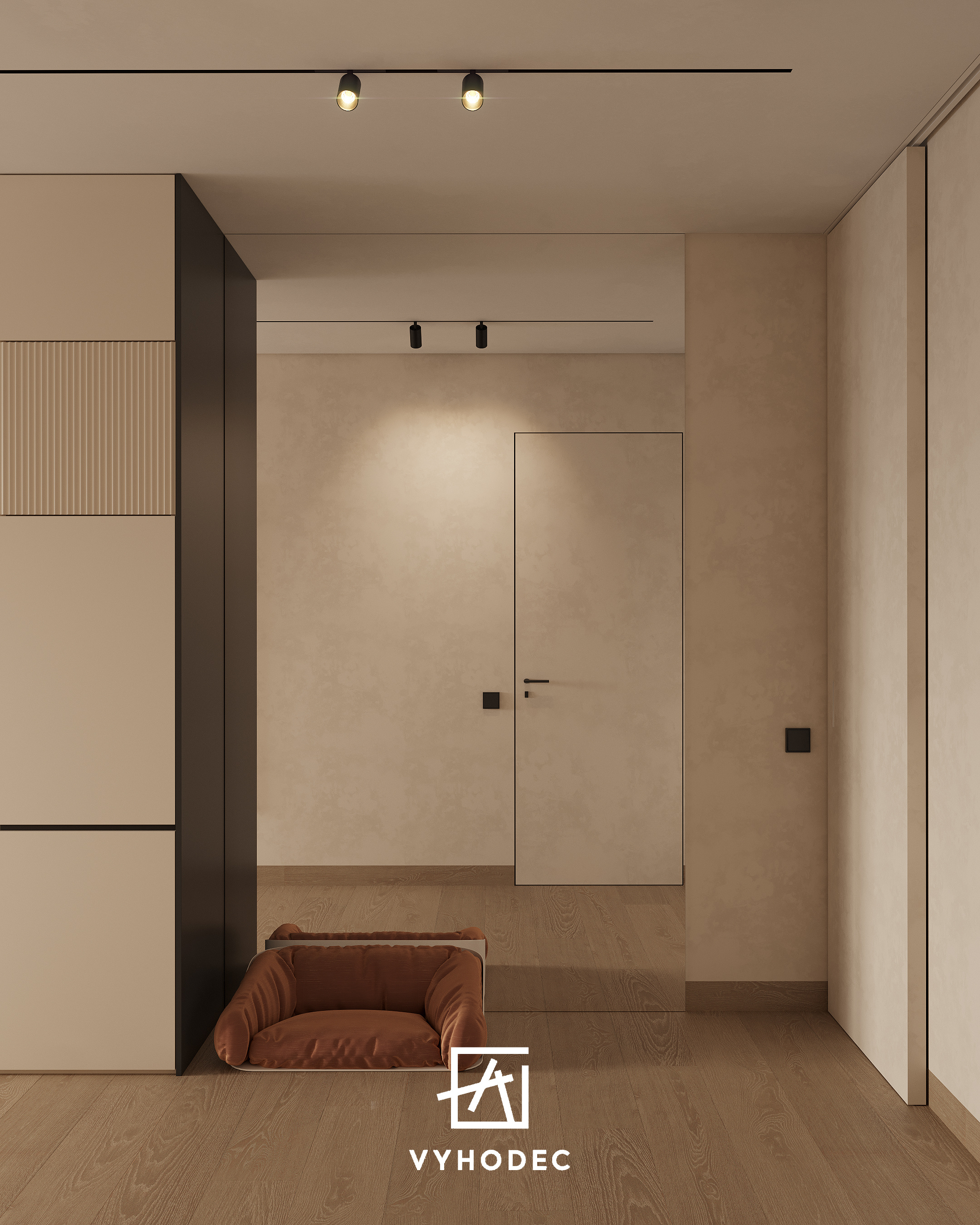 Большая гардеробная с кабинетом