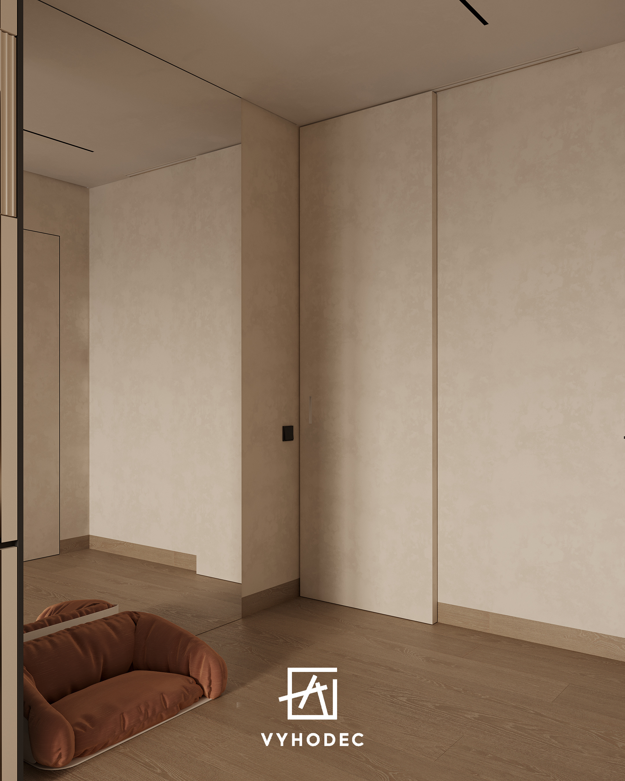 Большая гардеробная с кабинетом