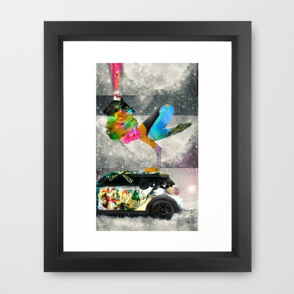 Moon Yoga on the Mini. Painting. Print. Mixed media. Prana. llustration INSTANT