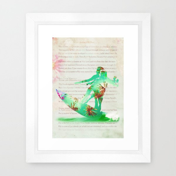 Surfing. Fiji. Duo. Abstract Painting. Modern Print. Interior decor. encyclopedi
