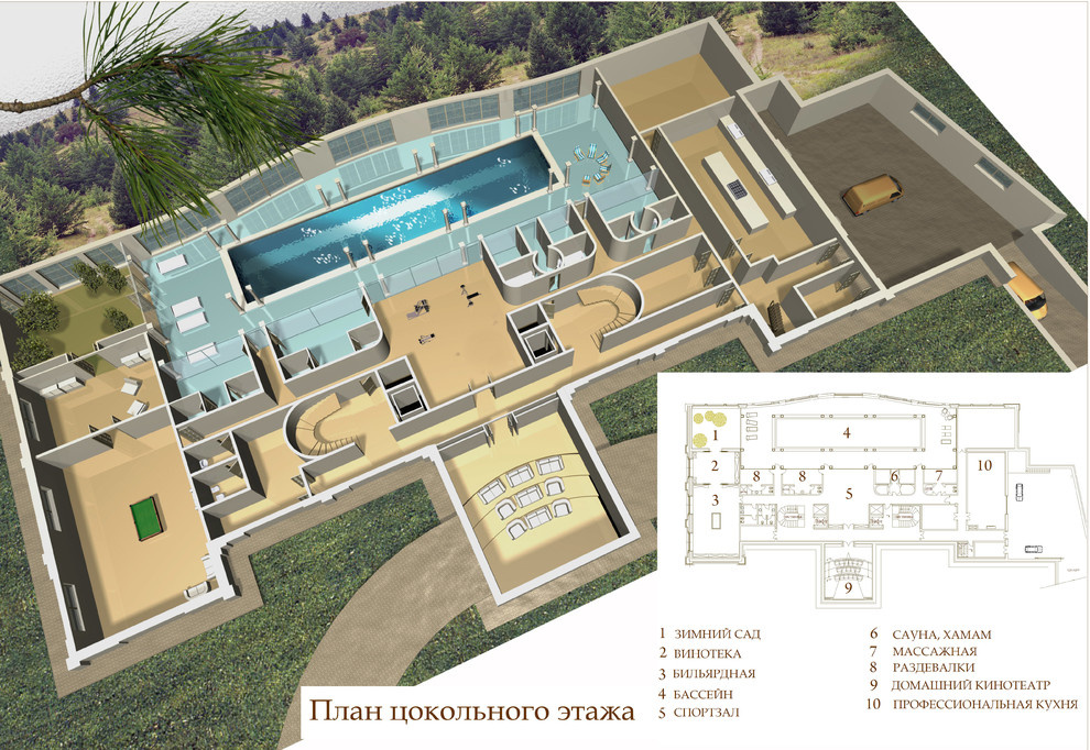 План цокольного этажа.