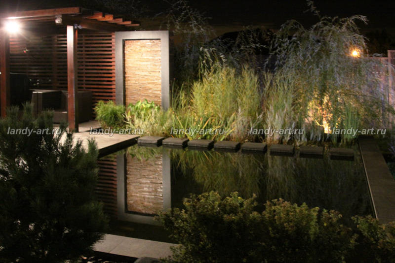 Современный сад на склоне