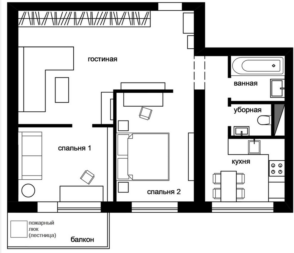 Технические возможности перепланировки типовой квартиры: Cерия 18-01/12