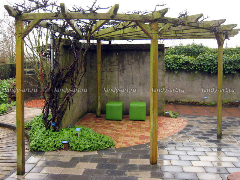 Перголы в частных садах.