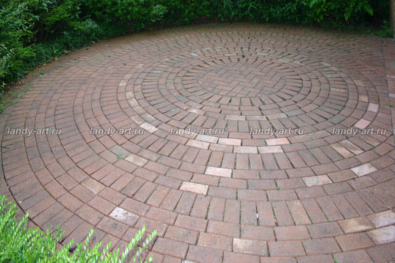 Мощение клинкерным кирпичом.