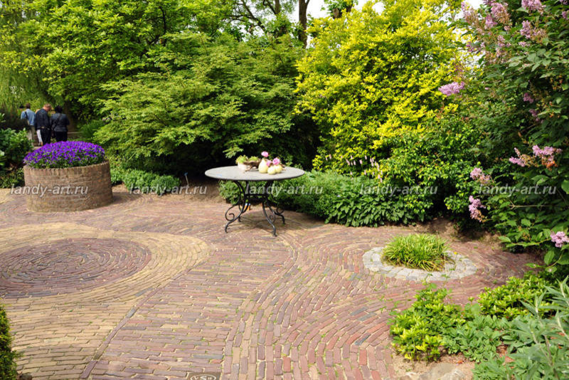 Мощение клинкерным кирпичом.