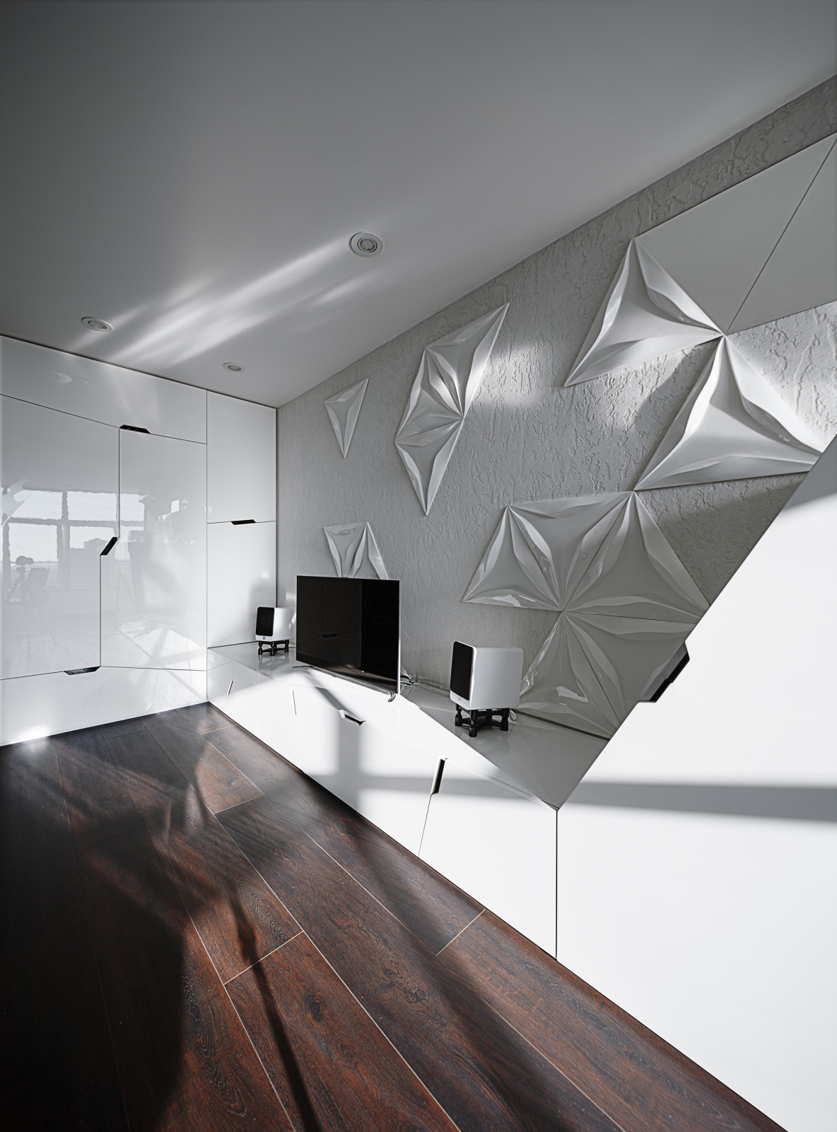 Houzz Украина: Квартира-cтудия с кривыми розы Гвидо Гранди