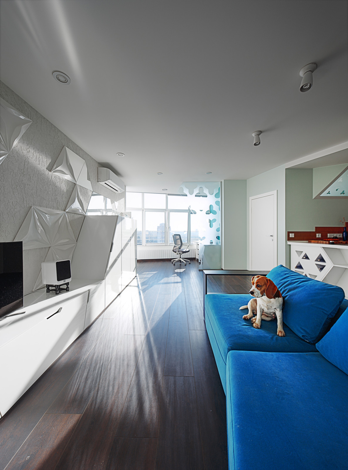 Houzz Украина: Квартира-cтудия с кривыми розы Гвидо Гранди