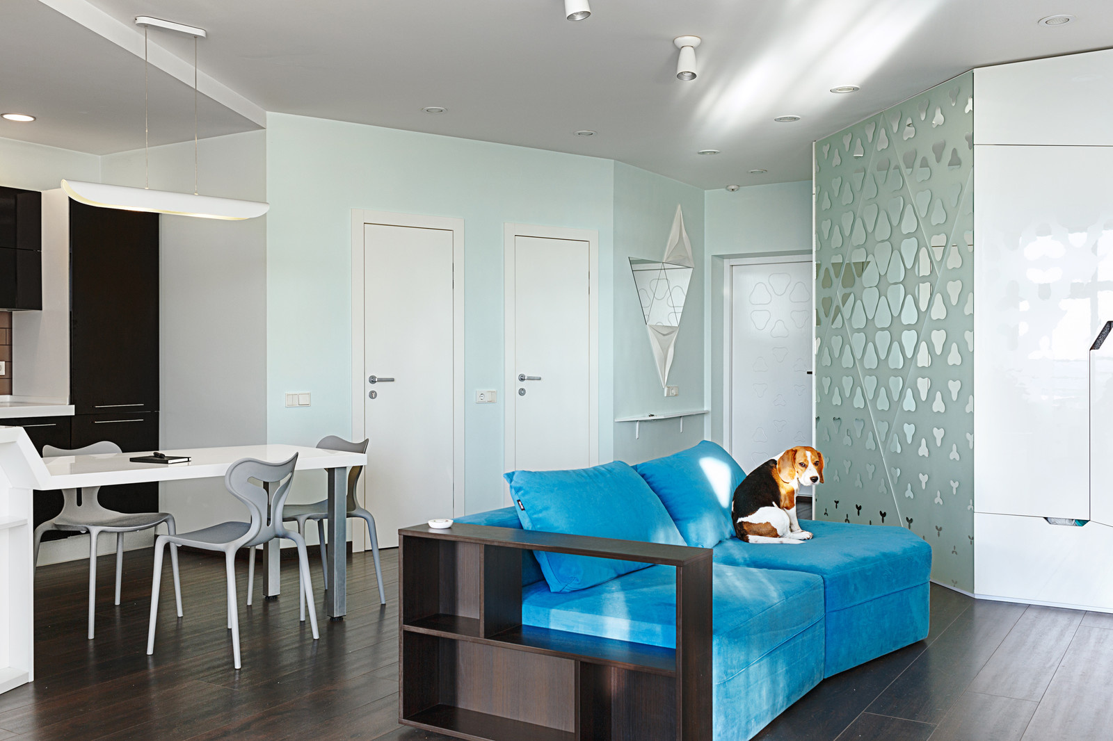 Houzz Украина: Квартира-cтудия с кривыми розы Гвидо Гранди