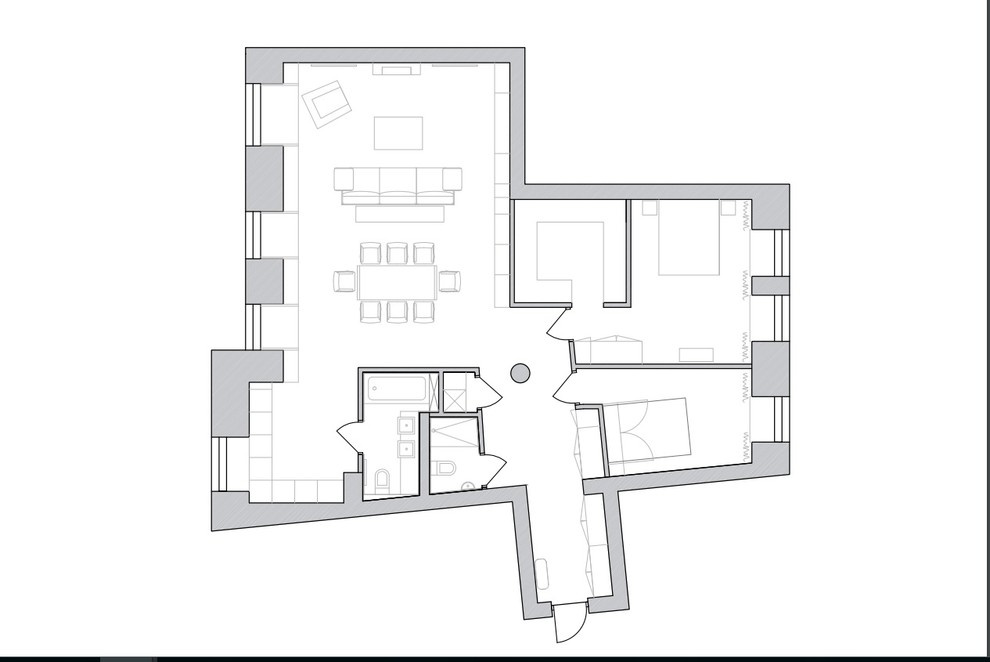 Houzz тур: Квартира со ставнями и большой многофункциональной гостиной