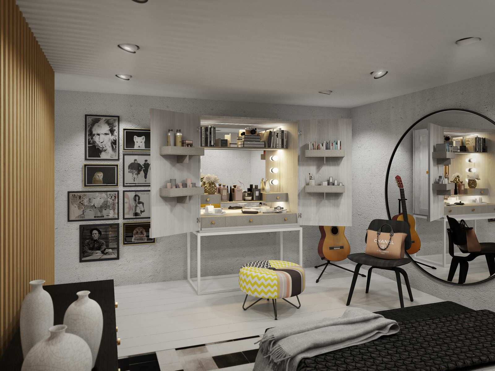 Master bedroom with bespoke made furniture from K*BOX collection
