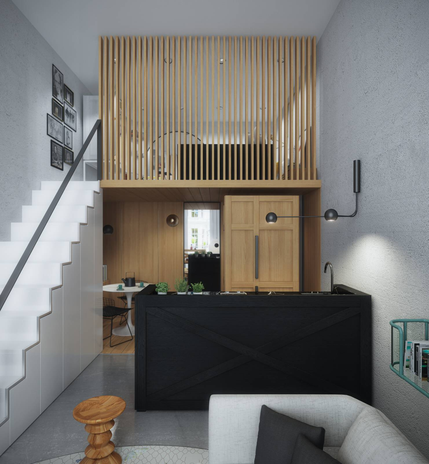 Kitche area with Mezzaine