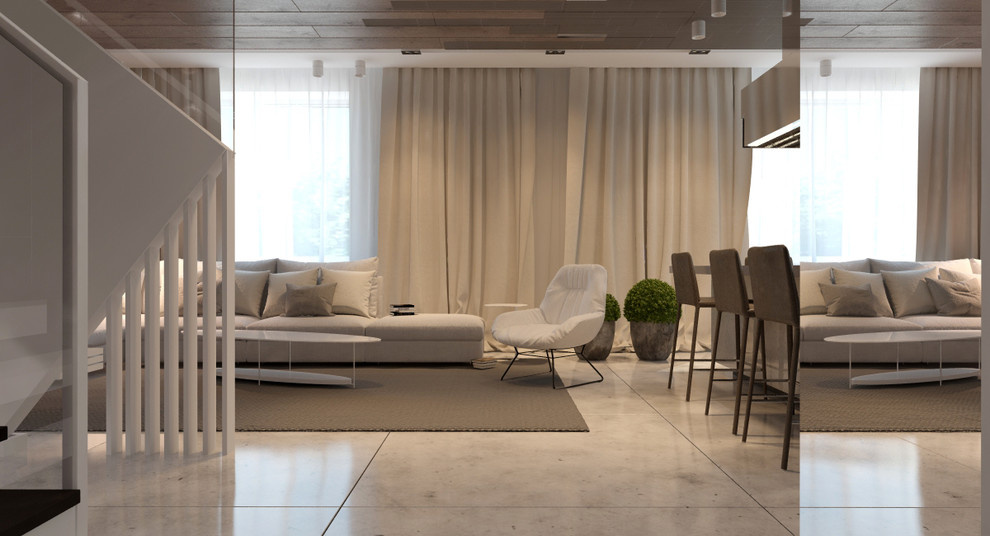 Проект 1 этажа дома в коттеджном поселке «Тихая Заводь» в Истринском районе МО