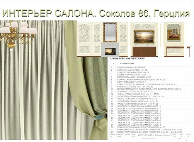 Проект Интерьер салона. Чертежи. Дистанционное проектирование.