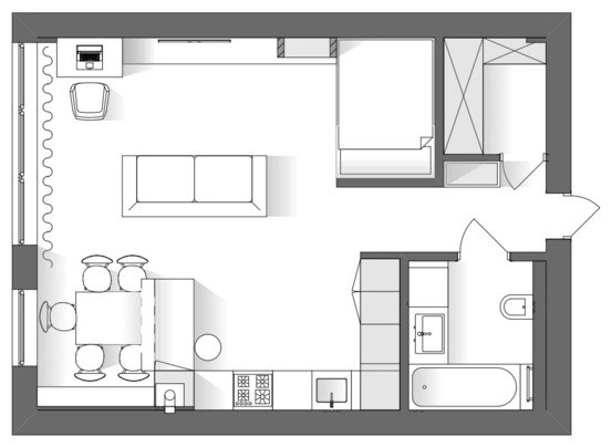 Houzz тур: Квартира в Калининграде для холостого бармена