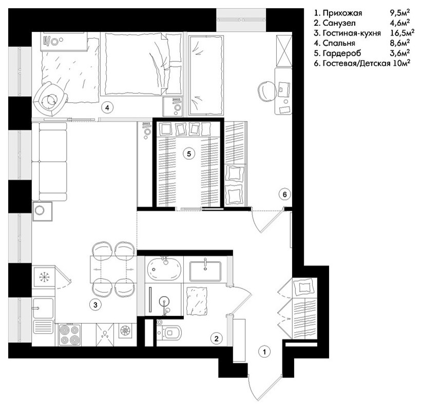 Интерьер в Трубниковском переулке