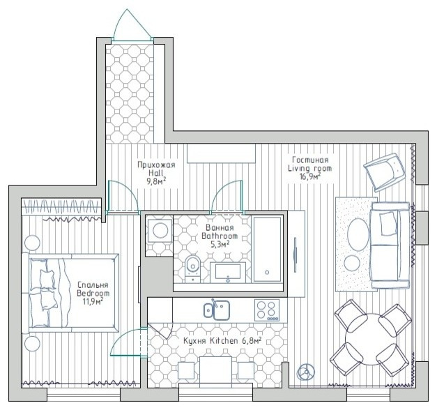 Houzz тур: Квартира в зефирно-розовых тонах с панно из камней