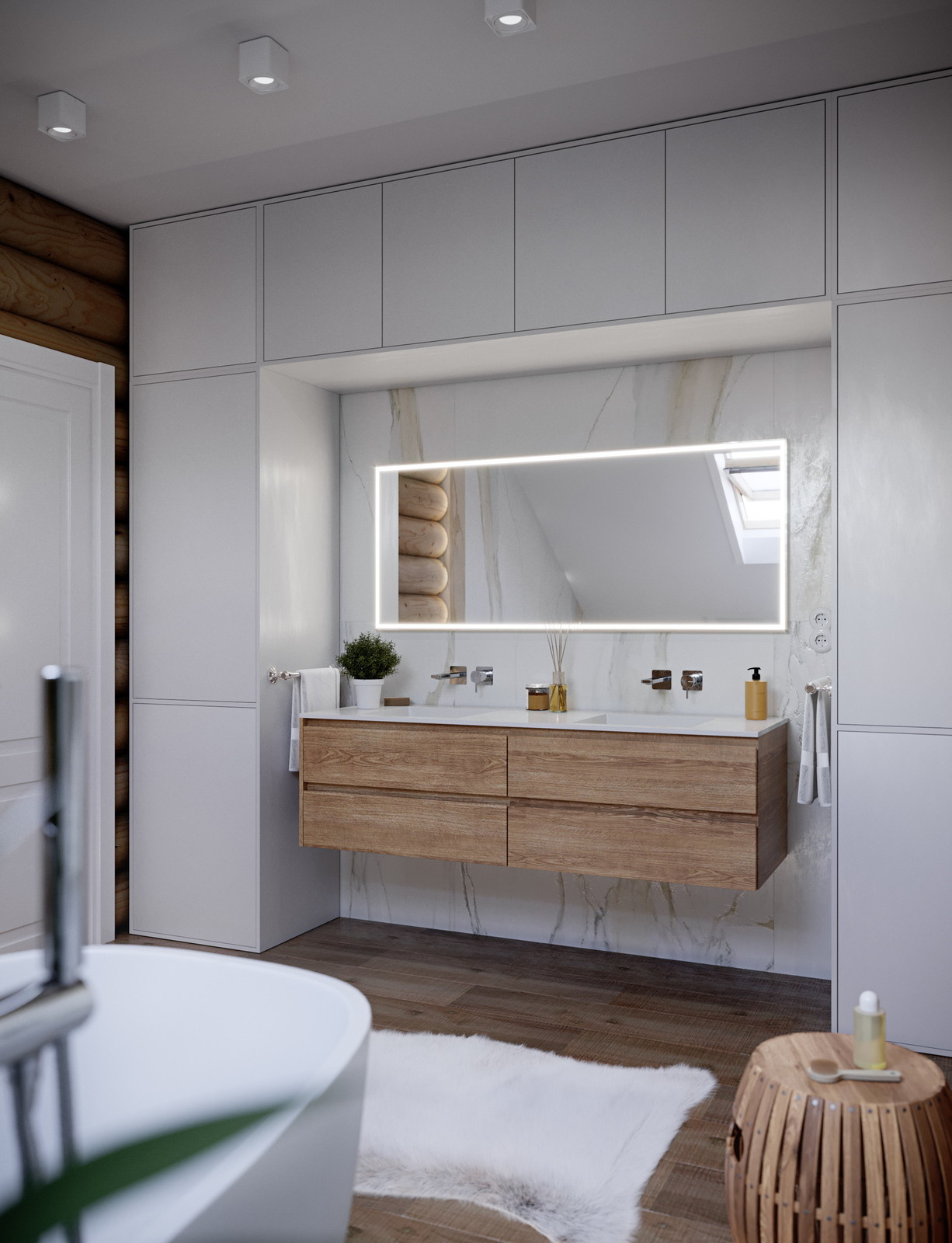 Baño y madera