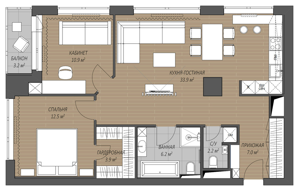 Есть решение:  хх вариантов кухня гостиная 30