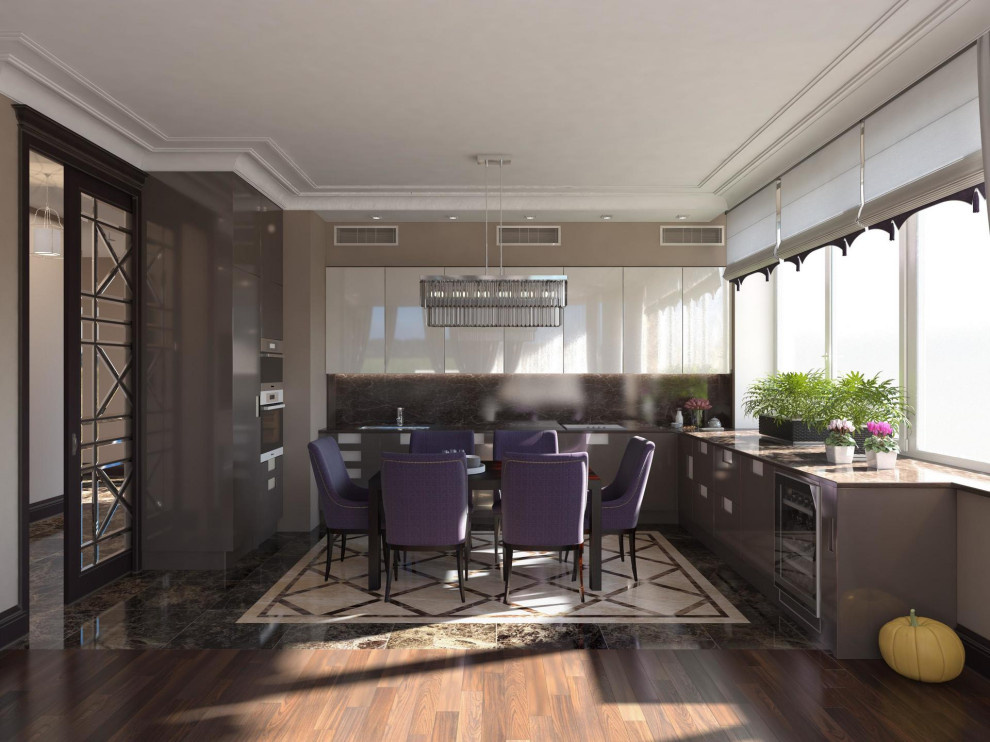 Кухня из проекта "Ар-деко по-американски"