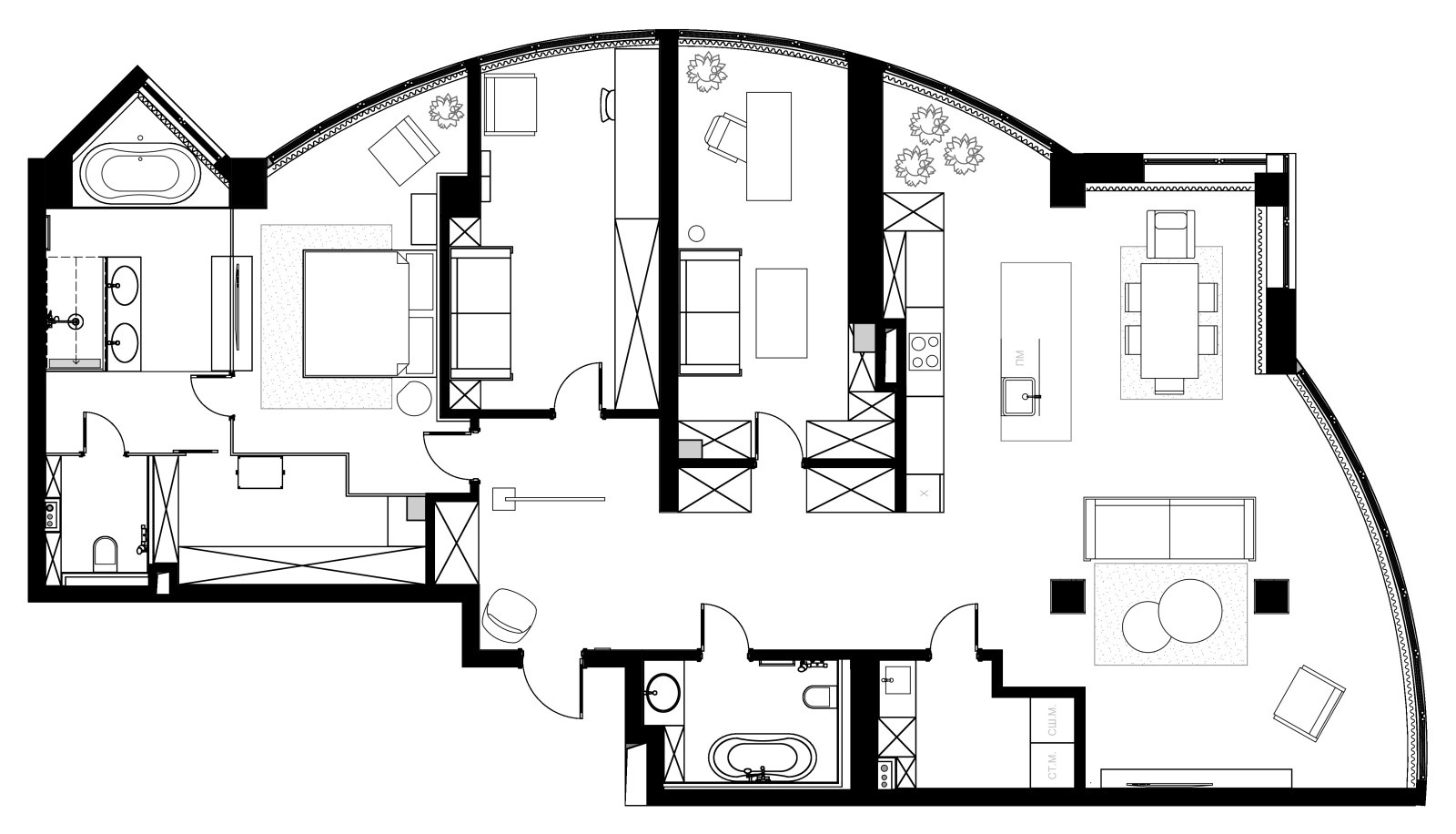 Houzz-тур: Квартира с золотой стеной