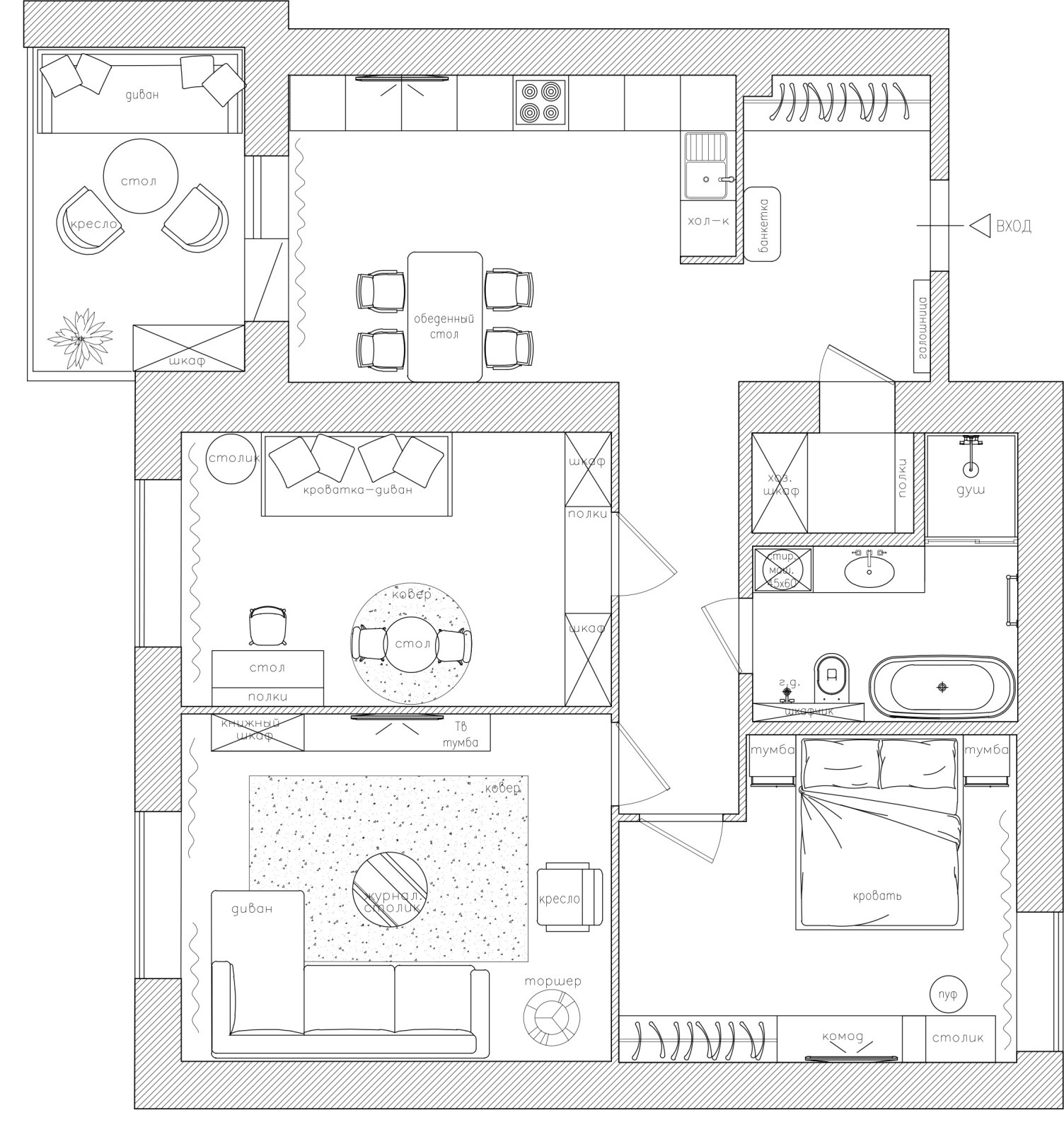 Планировка 80м²