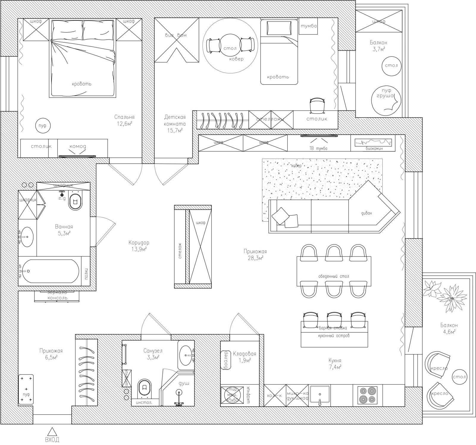 Планировка 103,2м²