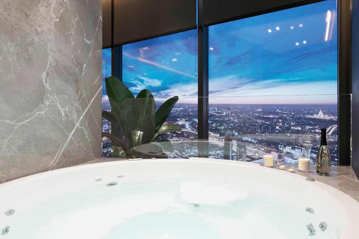 Moscow city. Federation Tower. Sexy room.