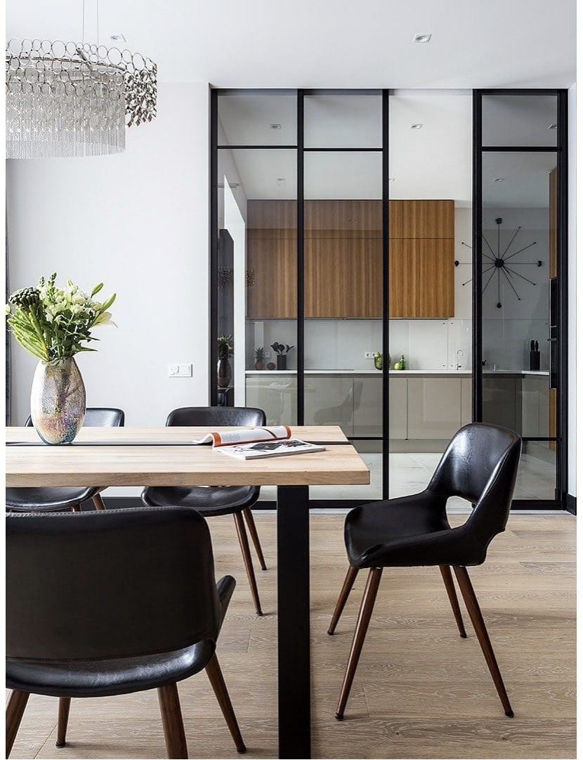 Раздвижные перегородки Raumplus для кухни-столовой