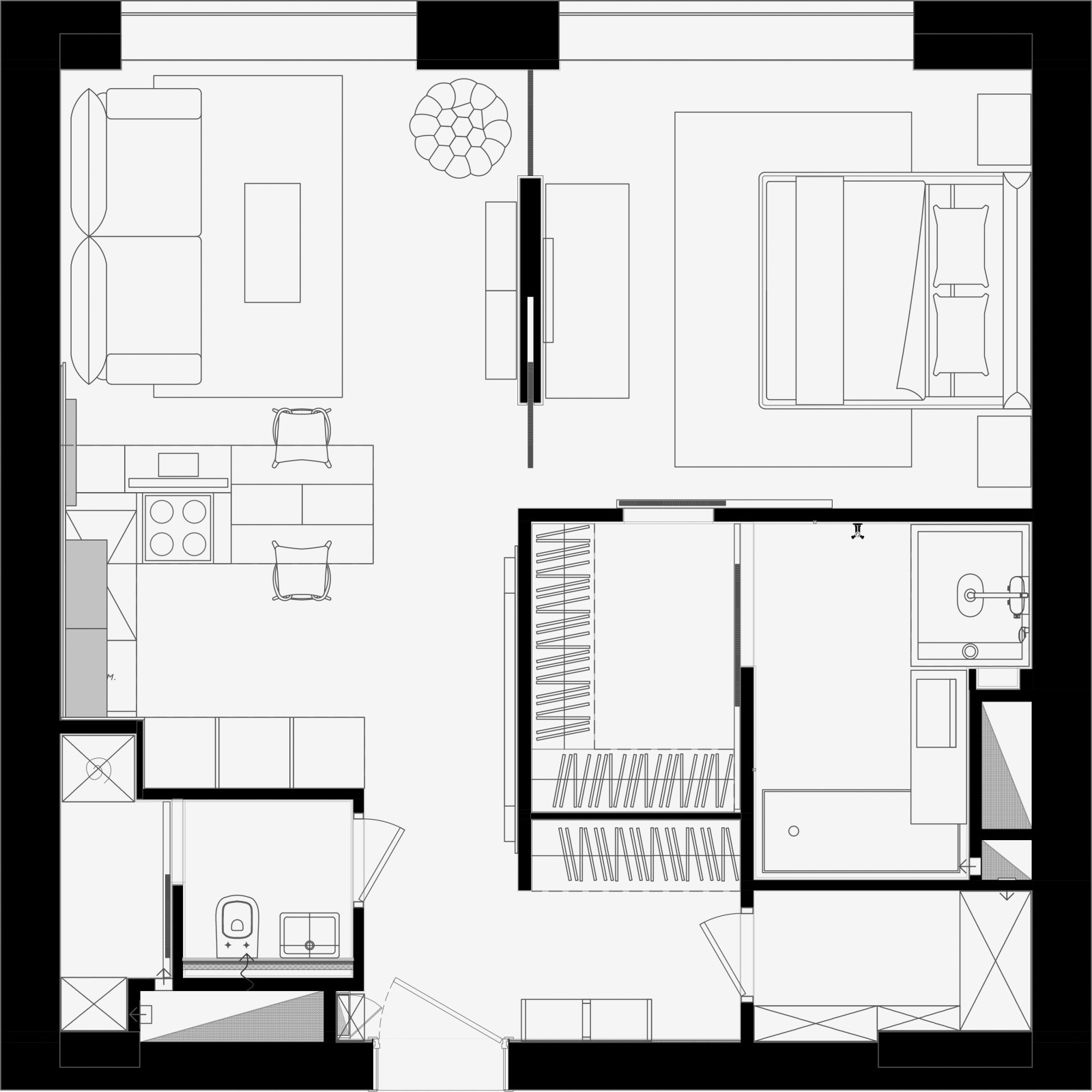 Houzz тур: Тукан, коты и оранжевый табурет в ванной